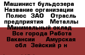 Машинист бульдозера › Название организации ­ Полюс, ЗАО › Отрасль предприятия ­ Металлы › Минимальный оклад ­ 1 - Все города Работа » Вакансии   . Амурская обл.,Зейский р-н